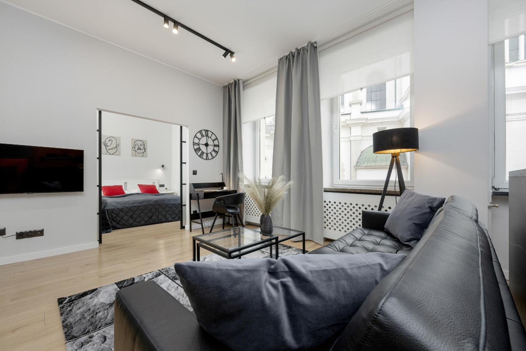 Exclusive Grey And Red Apartment In Warsaw Center By Noclegi Renters Екстер'єр фото